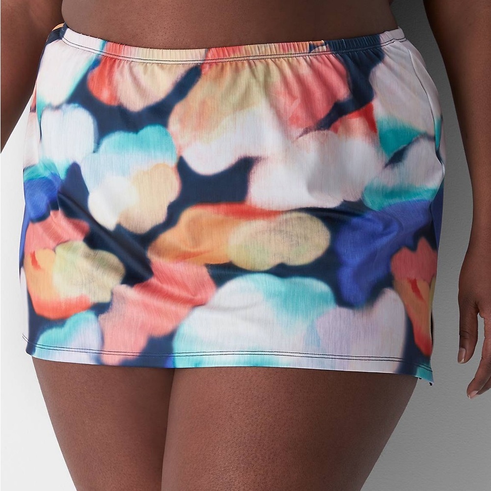 Cacique Lane Bryant Abstract Tankini Top & Swim Skirt size 22 peek-a-boo sexy - Picture 14 of 16